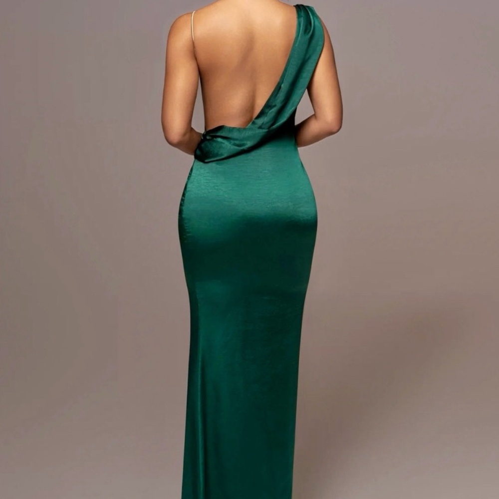 JLUXLABEL Green Satin Belle Maxi Dress - Picture 3 of 5